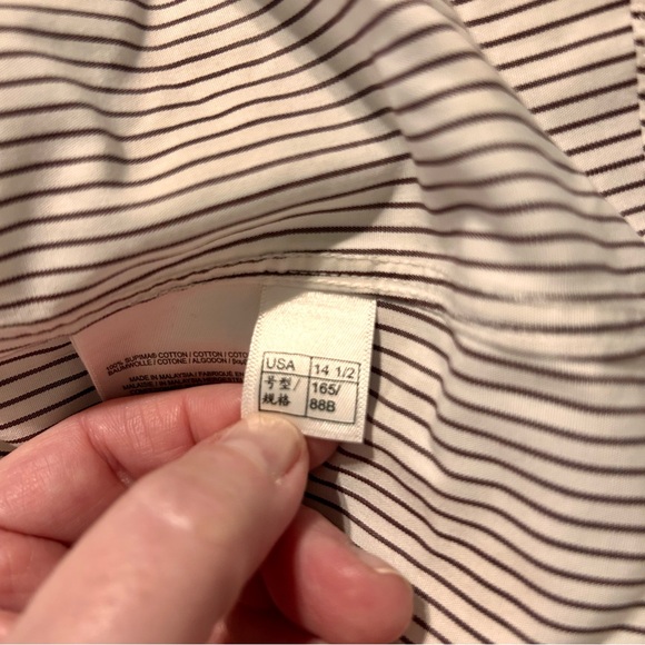Brooks Brothers Men's Supima Cotton Pin Striped Button-Down Shirt Sz 14 1/2 - 33 - Picture 7 of 7
